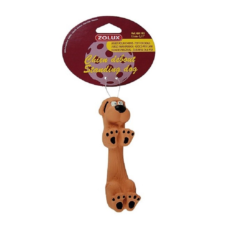 JOUET LATEX CHIEN DEBOUT -13CM