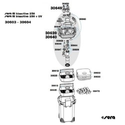 SERA CLIPS DE FERMETURE POUR RESERVOIR DU FILTRE POUR 250, 250 UV, 400 UV