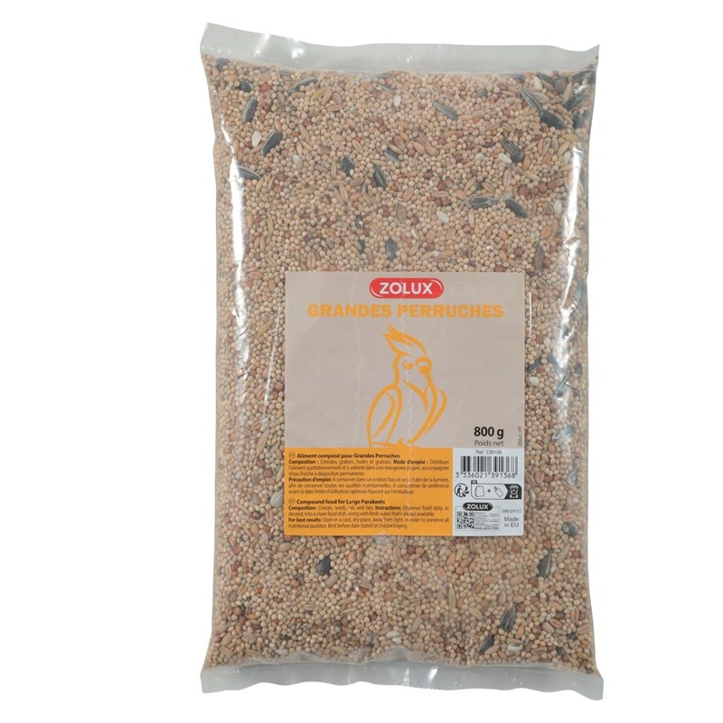 Aliment Composé GRANDE PERRUCHE Coussin 800gr